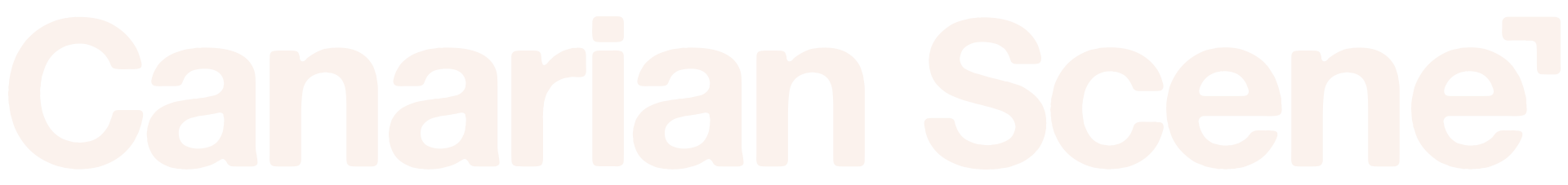 Logo Canarian Scene en color beige y fondo transparente.