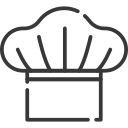 Icono en negro de gorro para Chef